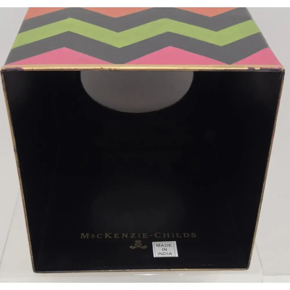 Mackenzie Childs Trampoline Boutique Set Tissue Box/Trinket Tray/ Cotton Box Set